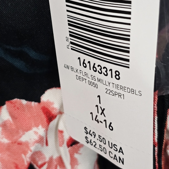 NWT Torrid Plus Size Babydoll Rayon Twill Button-Front Tiered Top - Picture 8 of 8